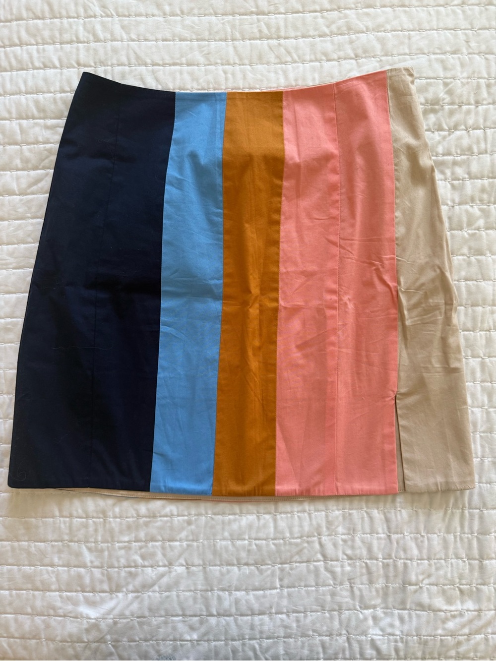 STAUD Wells Striped Cotton-blend Poplin Mini Skirt, size 4 - Picture 2 of 7